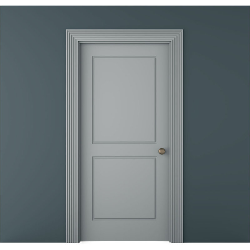 Gray Fluted Polyurethane Window and Door Casing Set