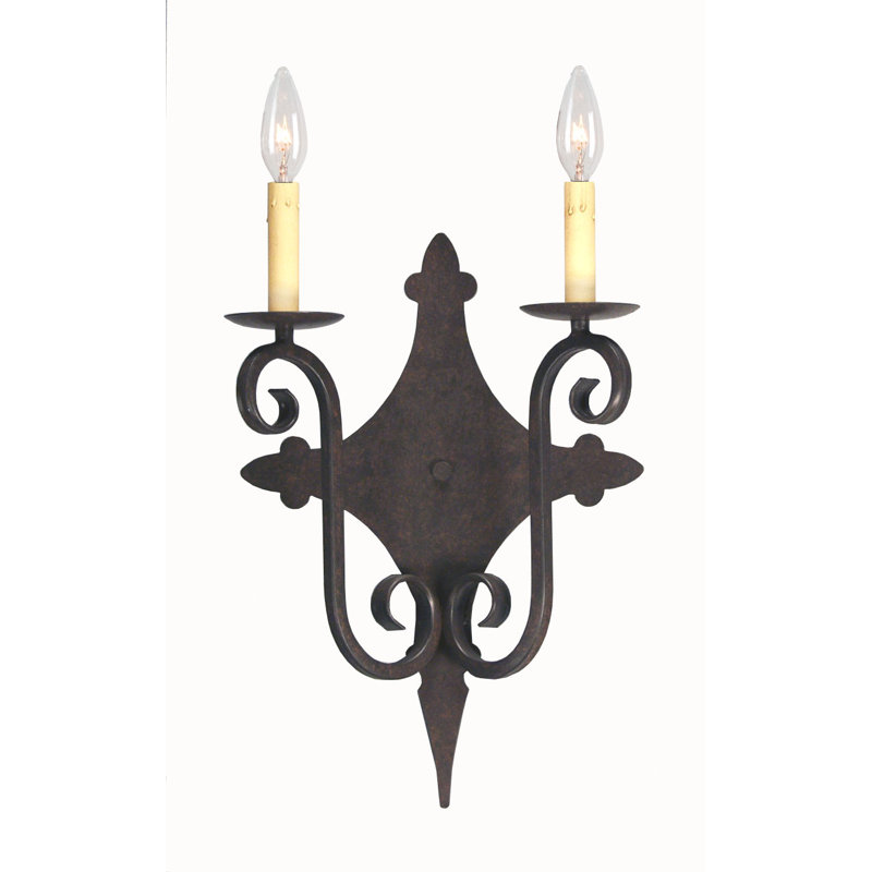 Angelique 2 - Light Candle Wall Light, Coffee Bean, No Shade