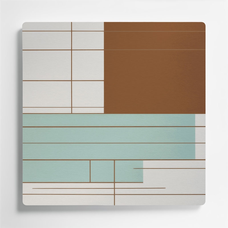 Minimalisme 63, art mural gris en métal, H 12 po x l 12 po