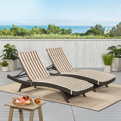 Polyester Indoor/Outdoor Chaise Lounge Cushion by Rosecliff Heights