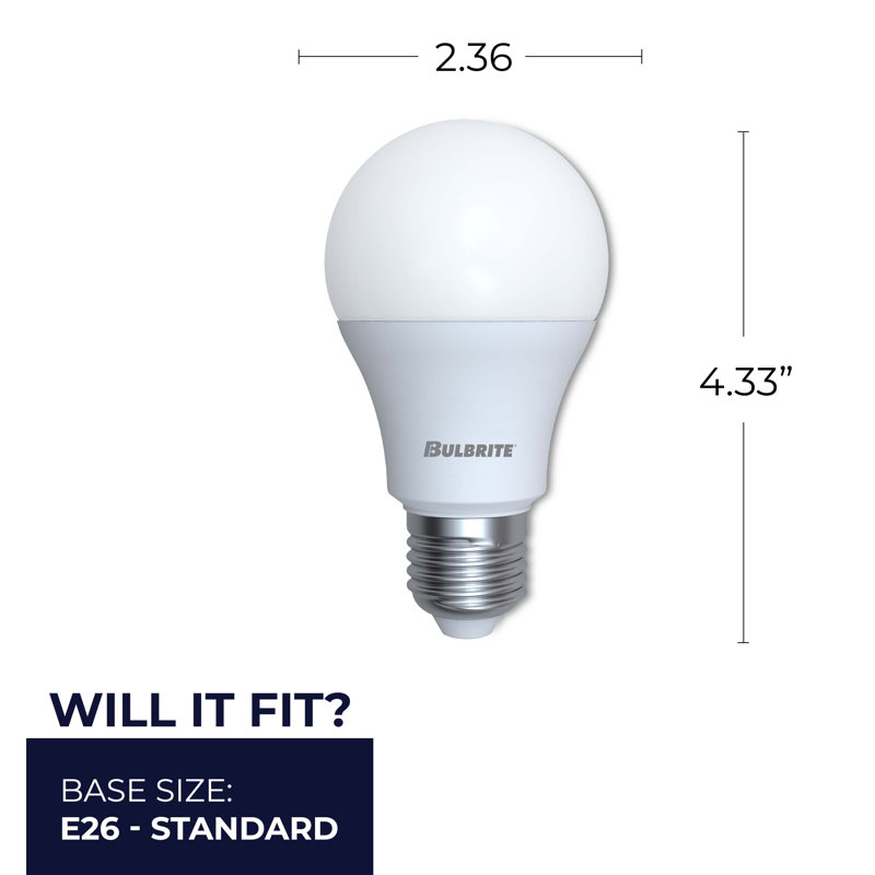 5 watts (25 watts équivalents), A19 DEL, ampoule à intensité variable, (3500K) E26 / culot moyen (standard)