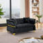 Causeuse Modern Sofas, canapé en velours de 61,8 pouces avec garniture en métal doré pour la maison