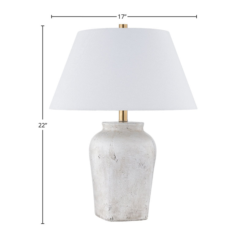 Lampe de table 22 "avec abat-jour en tissu, blanc Leighton (ensemble de 2)