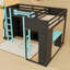 Lit mezzanine simple en L avec DEL RVB, charge USB et tablettes-1679378288