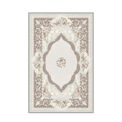 Stylish Woven Carpet, 5.2 x 7.5 Feet | 100% Polyester, 0.3 in Pile Height, Antibacterial, Non-Slip PVC Dot Underside | Machine Washable, 3D Digital Print | Perfect for Living Room, Bedroom & Home Décor