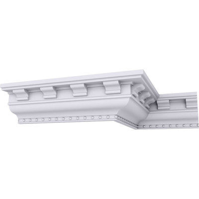 SAMPLE - Endurathane Dentil Crown Moulding, 3"H x 3"P x 4 1/4"F x 12"L, (3" Repeat), Factory Primed