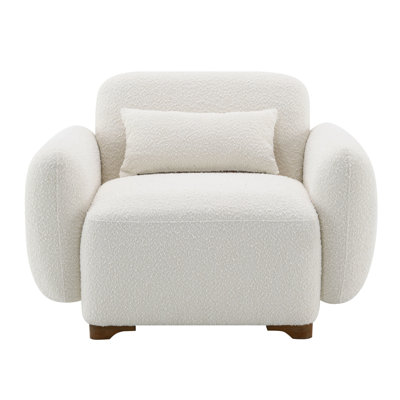 Fauteuil d'appoint beige Darius avec 1 coussin décoratif (fauteuil d'appoint) Darius