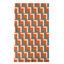 Geometric Cotton Blend Tea Towel – Toeterville Collection in Miami Aqua and Orange