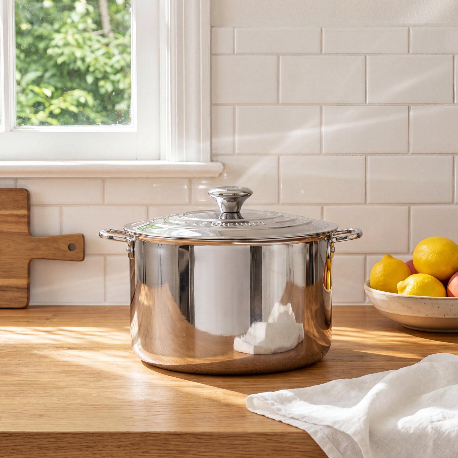 Le Creuset Stainless Steel Stockpot with Lid, 7 qt.