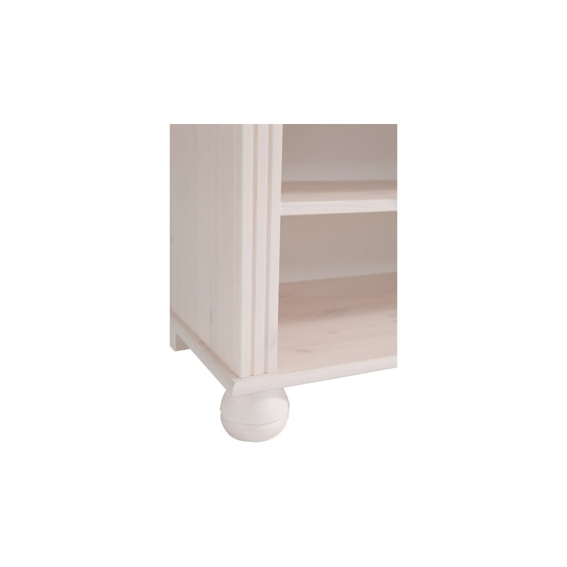 Mette 116cm H x 77cm W Solid Wood Standard Bookcase, White