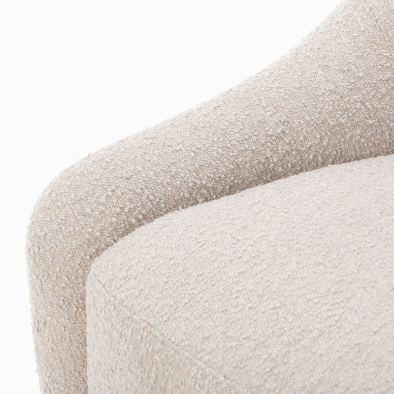Levi Boucle Swivel Barrel Chair, Knoll Sand