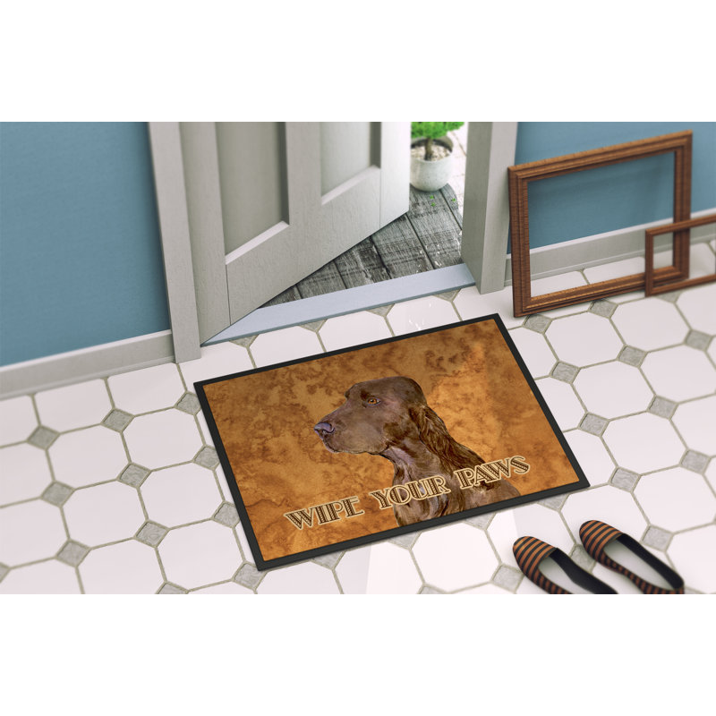Tapis de porte intérieur anti-dérapants field épagneul wipe the pattes, Rectangle 2 pi x 3 pi