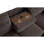 Canapé d'angle convertible Geni avec méridienne de rangement, ports USB, chenille marron