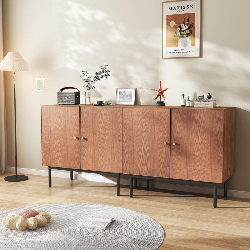 Warm Walnut 31.5" Sideboard with Adjustable Shelves