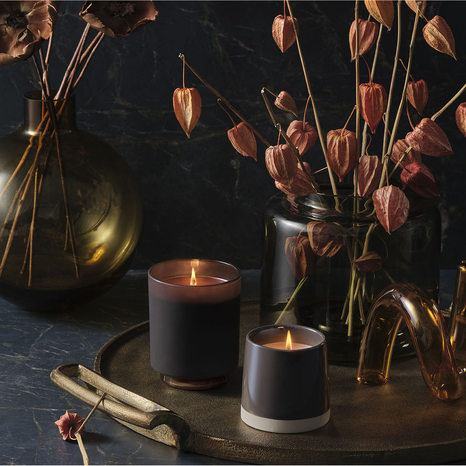 Woodfire Scented Jar Candle, Refillable Boxed Glass