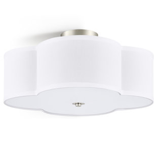4-Light Fabric Semi Flush Mount Ceiling Light Fixture