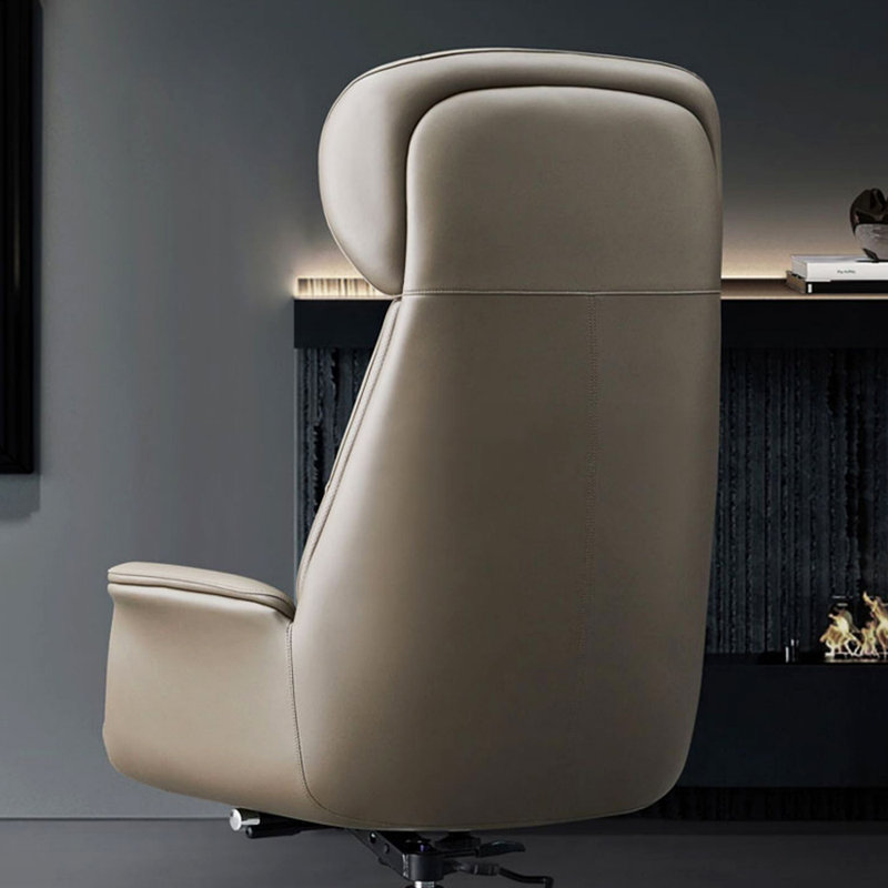 Sashka Task Chair with Headrest, Beige Gray