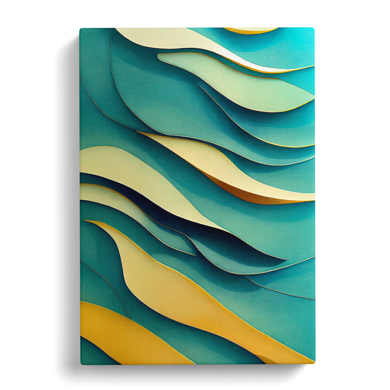 Ocean Abstract Layers - Wrapped Canvas, 76cm H x 50cm W x 3cm D