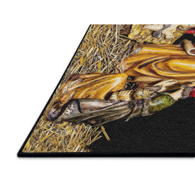 Tapis brun lit de bébé figures