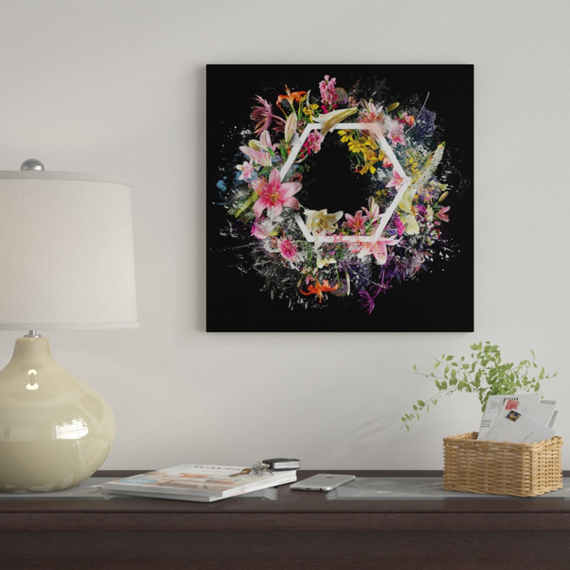 «Bouquet douzième», impression sur toile, H 12 po x l 12 po x P 1,5 po, Toile tendue, Pas de tapis
