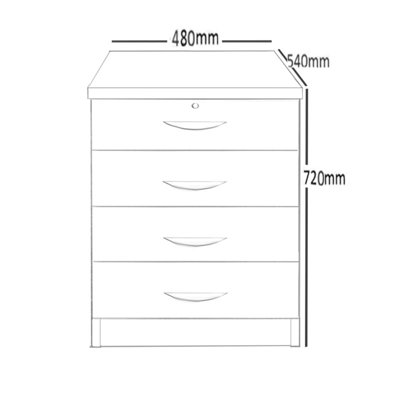 Aiden 48cm Wide 4 -Drawer File Cabinet, Black Havana