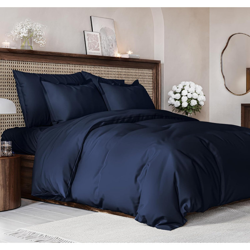 Premium 3-Piece Duvet Cover Set - Hotel Quality Soft & Cooling Comforter Cover With Zipper & Matching Pillowcases, Full