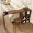Retro Brown Rectangular Solid Wood Bar Table