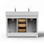 Ensemble de meuble-lavabo à double cuve avec plateau en marbre satiné 48 po Sataria-1068723902