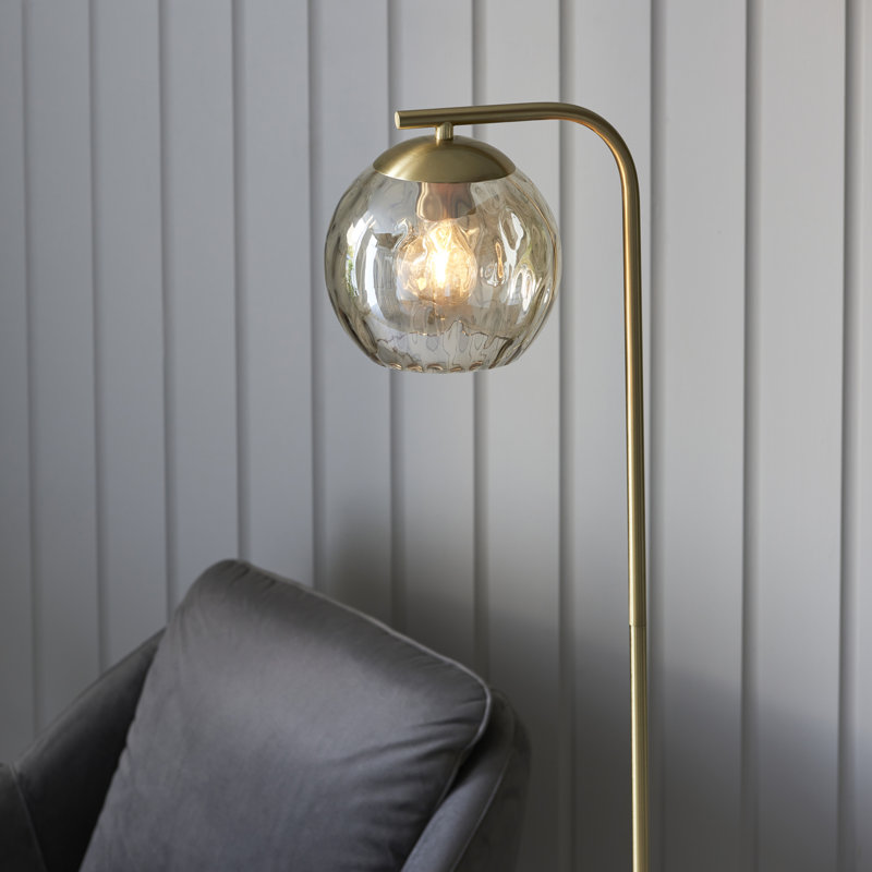 Litchford 150cm Satin Brass Arched Floor Lamp