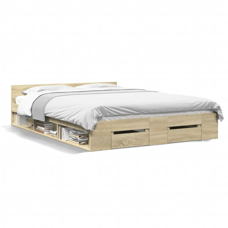 Obyrne Bed, Sonoma Oak, 135 x 190cm