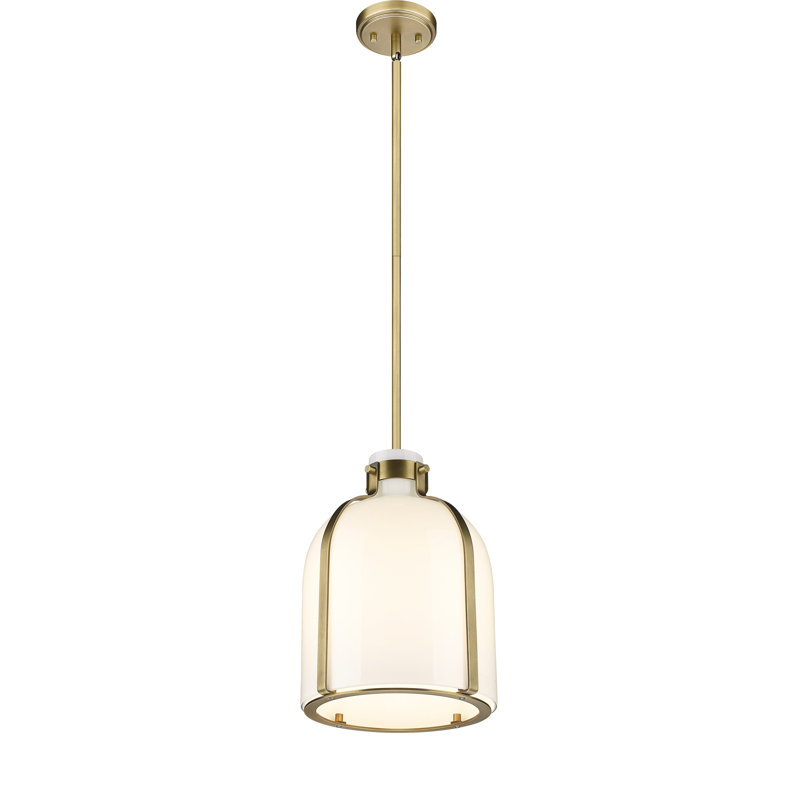Walpole 1 - Light Candle Style Pendant, 13.5" H x 9.75" W x 9.75" D, Rubbed Brass