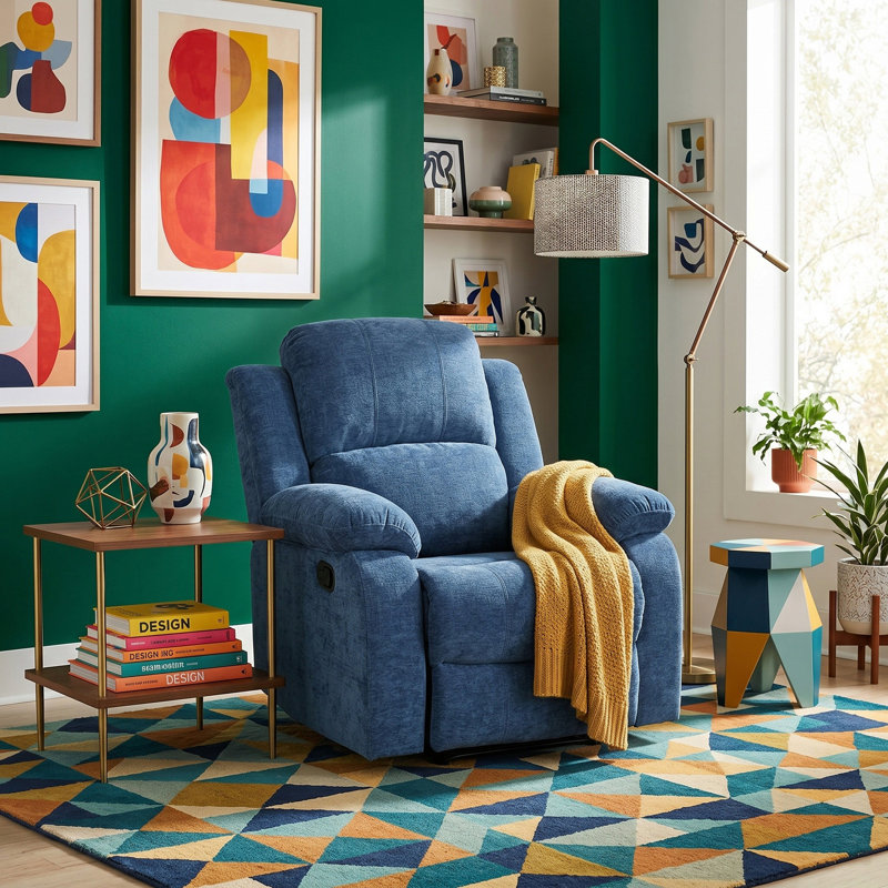Fauteuil de repos manuel bleu clair Seder Bayside, Tissu bleu
