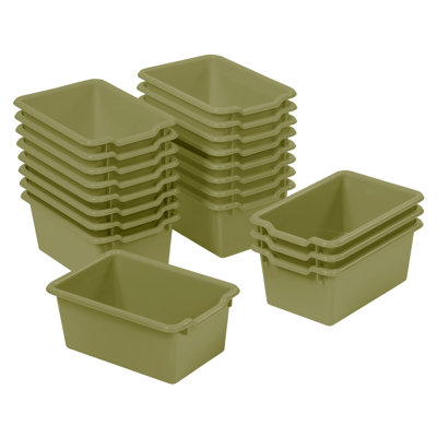 ECR4Kids Scoop Front Plastic Storage Bins, Multipurpose Organization, 20-Piece
