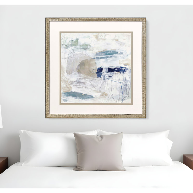 Pebble Coast II, reproduction d'art encadrée argentée