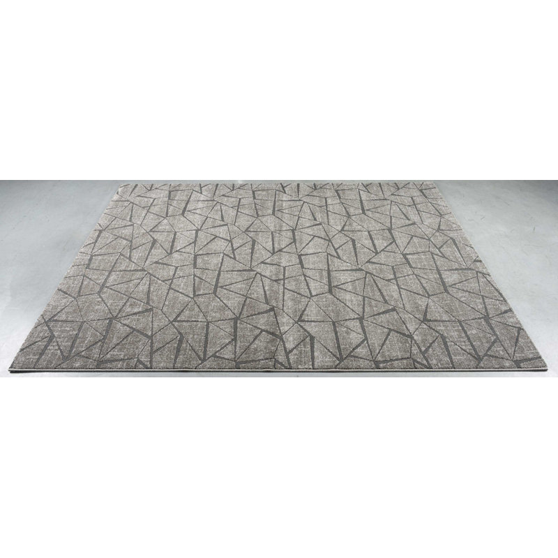 Geometric Shapes 160cm X 230cm Area Rug, Brown, Rectangle 133 x 195 cm