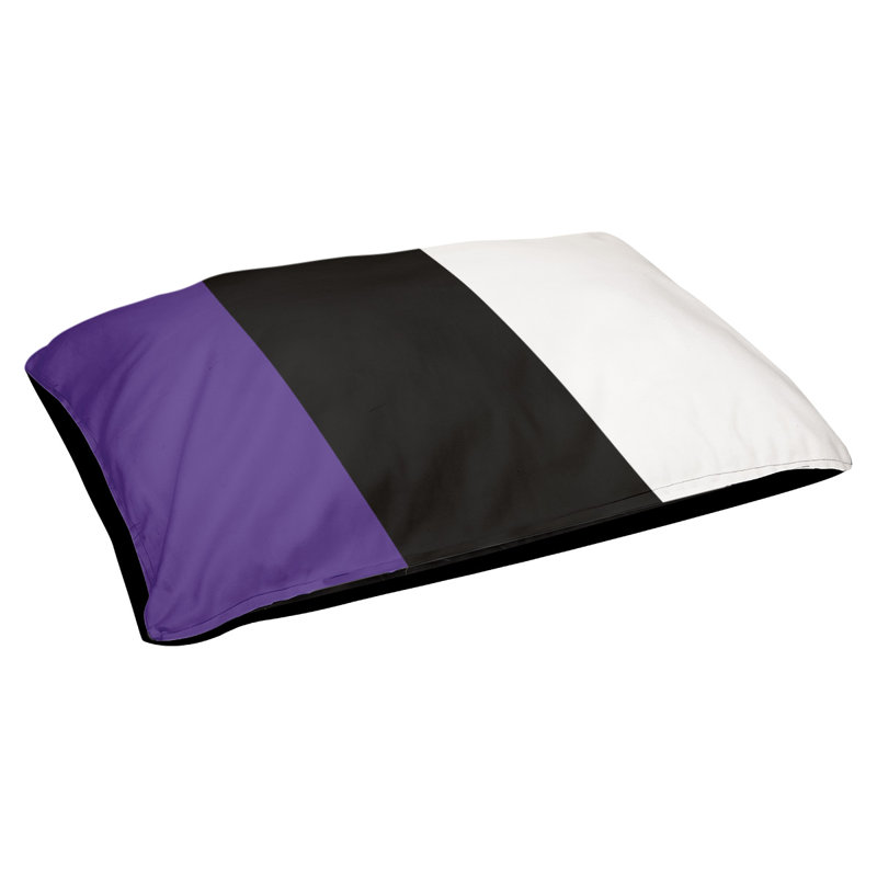 Coussin de lit pour chien Cincinnati, Très grand (l 50 po x P 40 po x H 7 po), Mauve / noir / blanc