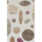 Hand-Knotted High-Quality White and Brown Area Rug