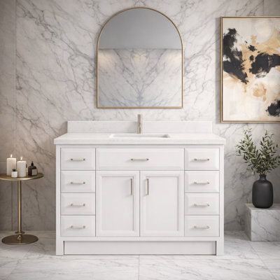 Meuble-lavabo simple en bois massif l 48 po x P 22 po Capri III