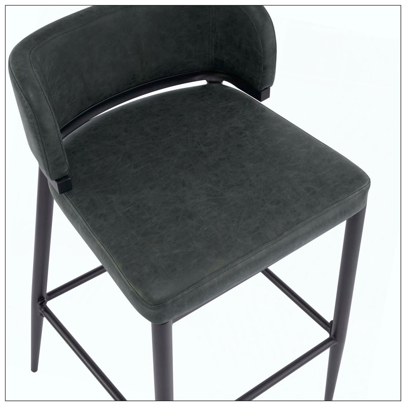Ensemble de deux tabourets de bar en métal et en métal pour la maison et la cuisine, Gris foncé