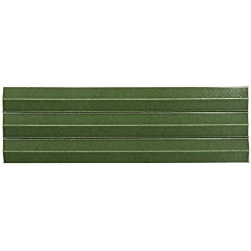 Apex 5" x 16" 3D Polished Porcelain Wall Tile, Green