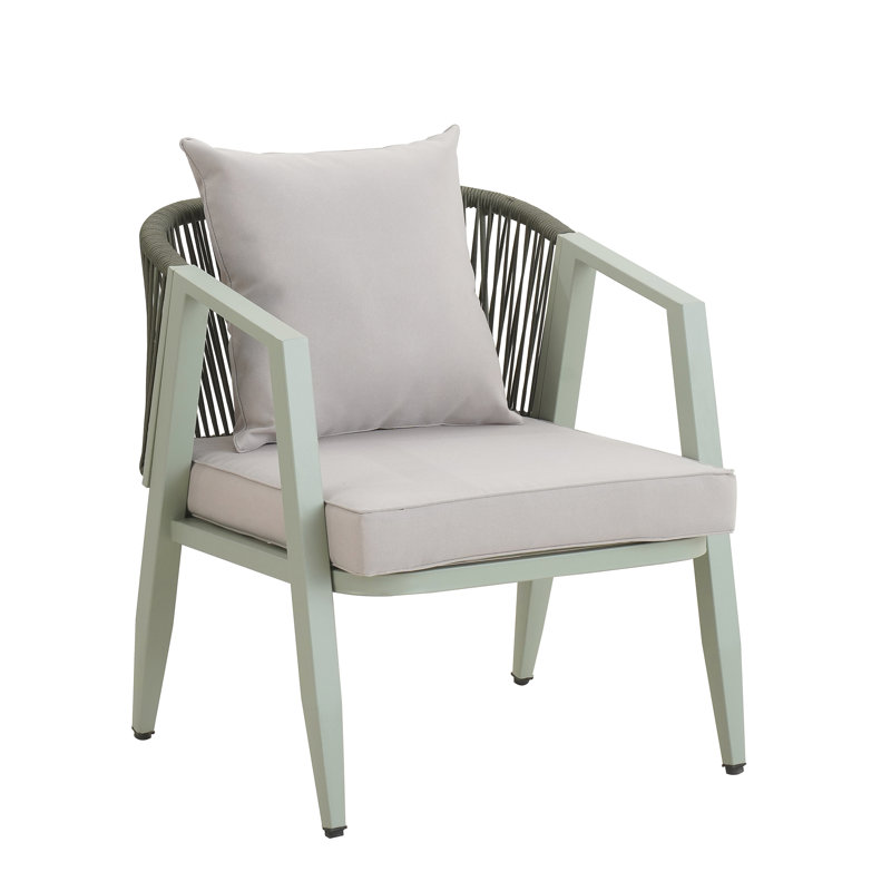 Sièges d'extérieur pour quatre personnes, avec fer et coussins confortables pour 4 chaises de table, coussins confortables,