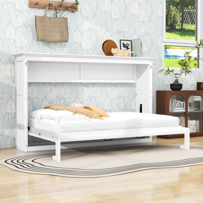 Armoire murale Murphy avec lattes et pieds