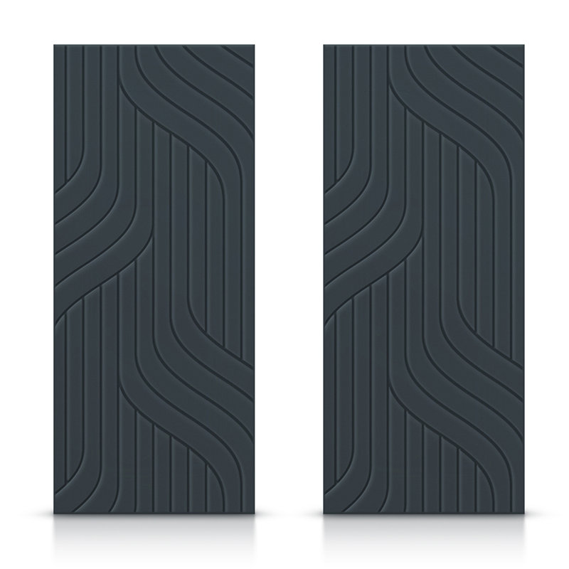 Portes de placard coulissantes à panneaux en bois manufacturé, Gris anthracite, 72 po x 96 po