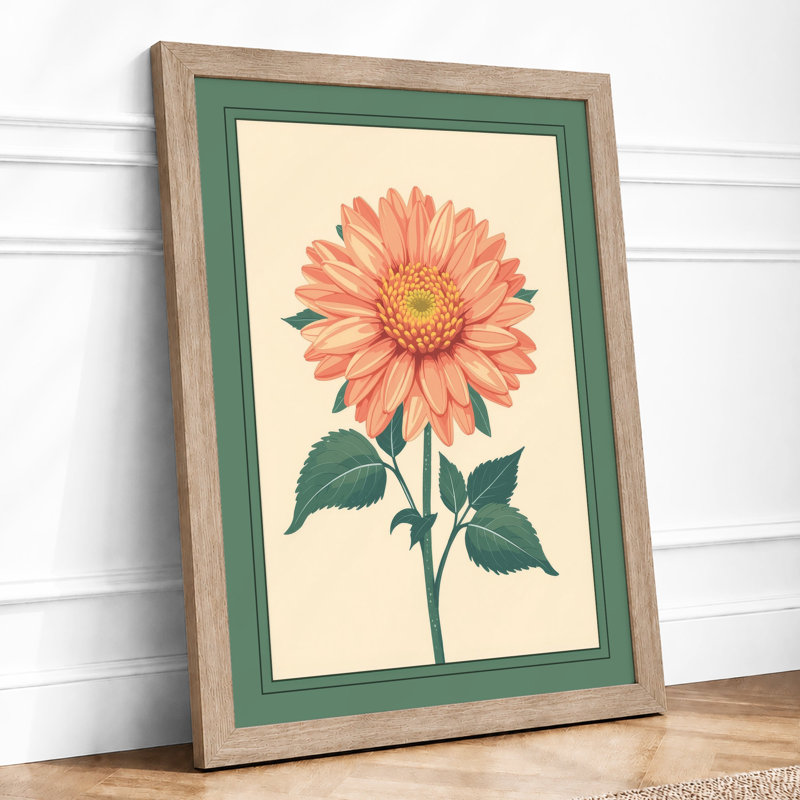 Single Gerbera Specimen Botanical - Print, Oak, A4 - 29.7 x 21.0 cm