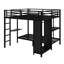 Structure de lit superposé avec garde-robe intégrée et bureau pliable