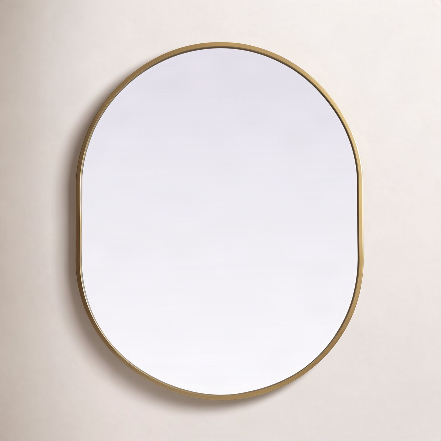 Sabine Metal Pill Wall Mirror, 30" x 24", Brass