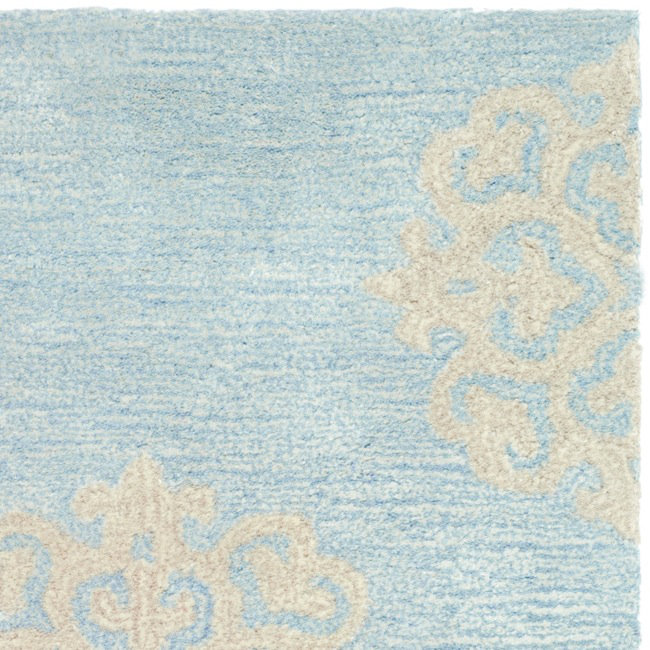 Moskell Handgefertigter Teppich Nil aus Wolle in Blau