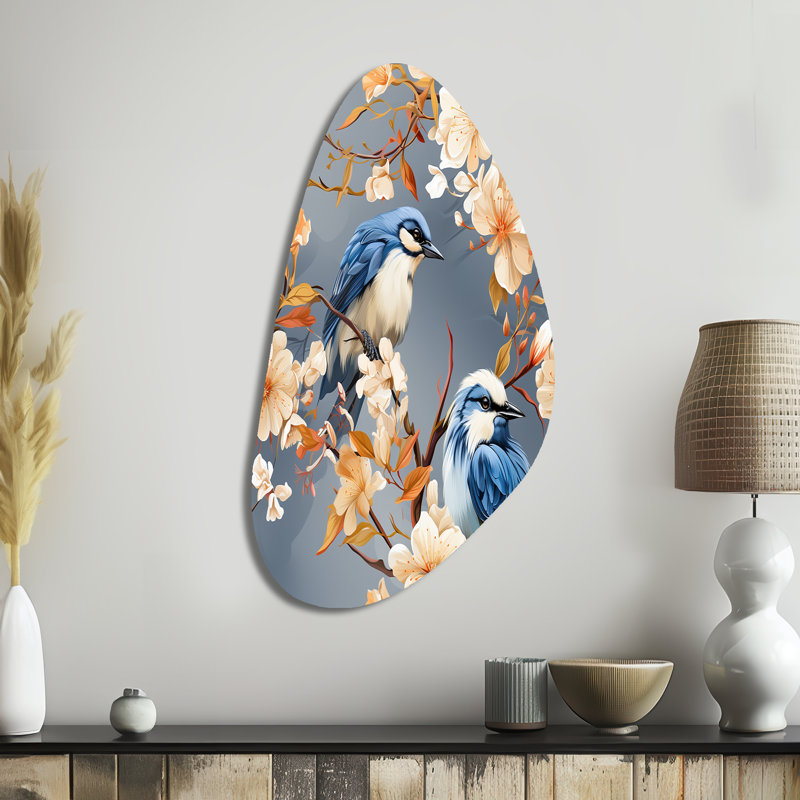 Leane - Décoration murale irrégulière en métal à motif floral d'automne, H 39 po x l 21 po