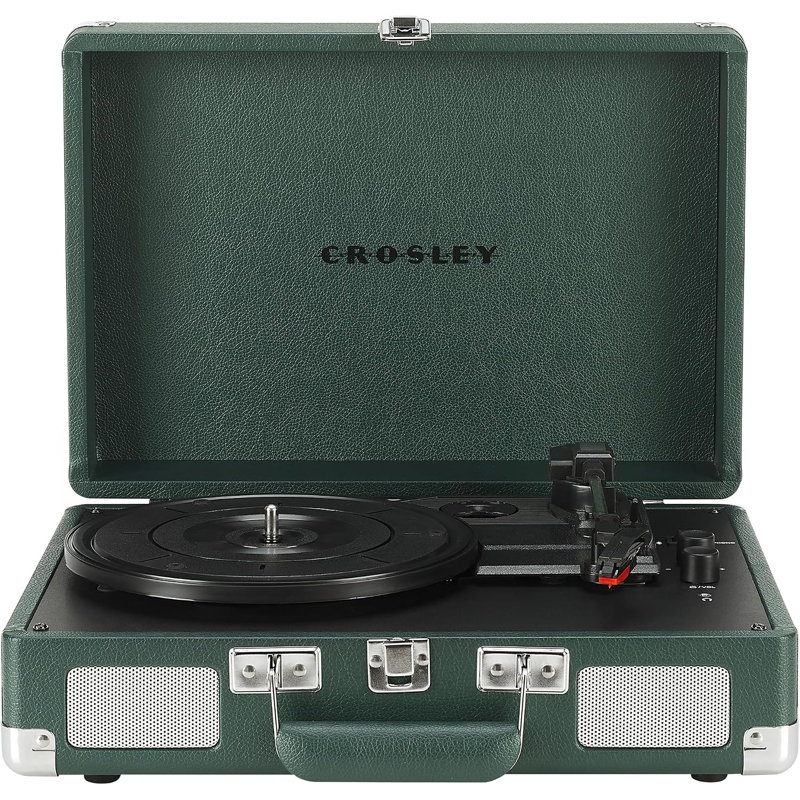 Valise Crosley, lecteur de disques vinyle avec valise, haut-parleurs stéréo intégrés, noir, Dark Emerald