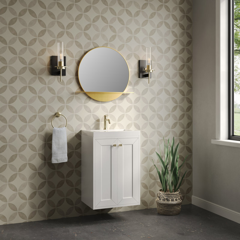 Chianti 20'' W Single Vanity, Glossy White, Radiant Gold